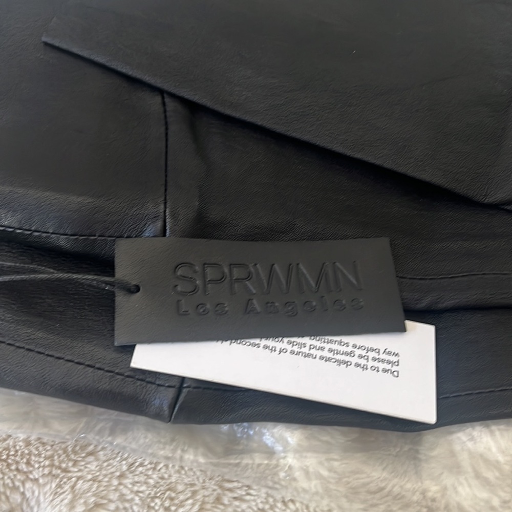 SPRWMN Black leather crop flare leggings - Picture 7 of 8